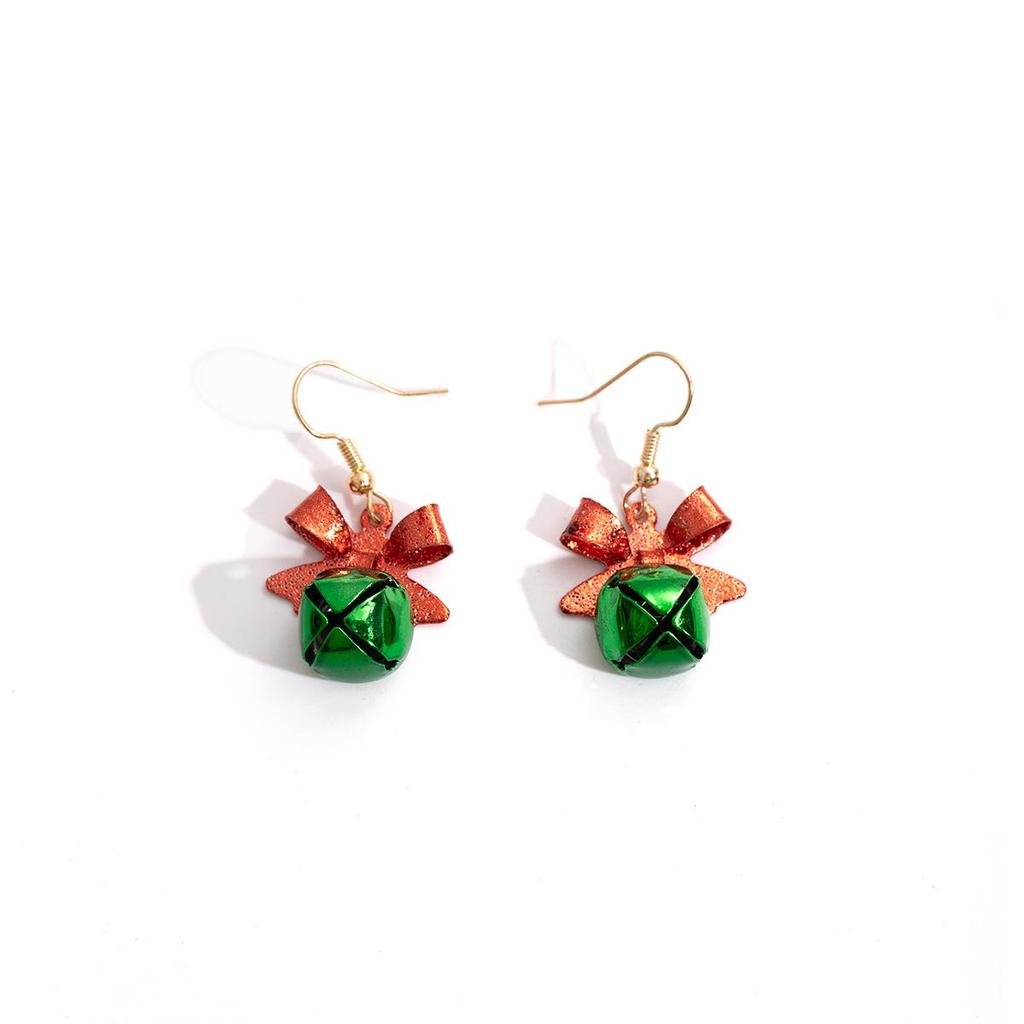 Festive Bow & Bell Metal Earrings - European and American Design