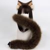 Animal Cosplay Costume Faux Furs Wolf Cats Foxes Fuzzy Tail Cats Ears Headbands Halloween Party Costume Accessories