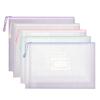 5 Pcs Mesh Zipper Bag A4 Letter Size Document Pouch Clear Plastic Waterproof Mesh Bag for Office School Travel
