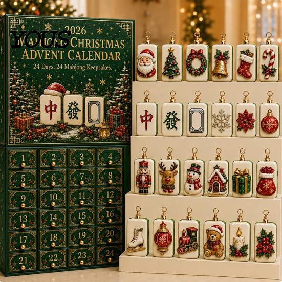 Exquisite Craft Gift Heritage Acrylic Advent Calendar, Decorative Hanging Ornament, Durable Lightweight Home Decor Blind Box for Bedroom And