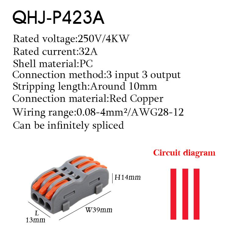 50PCS Wire Connectors Mini T Rail Fast Universal Compact Conductor Wiring Cable Electrical Connector Push-in Butt Terminal Block