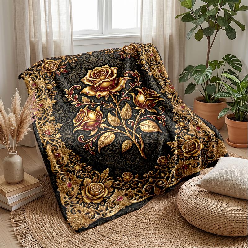 Ornate Bow Lace Pattern Theme blanket Lightweight Warm Flannel Blanket Decorative Throw Blanket for Home Decoration
