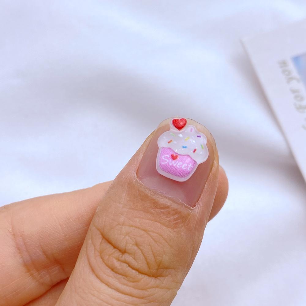 50 Peças Novas Fofas Resina Mini Sorvete, Série Bolo Parte Traseira Plana Manicure Enfeites Para Laços de Cabelo Acessórios