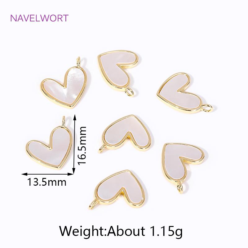Wholesale 18k Gold Plated Brass Heart/Butterfly Pendants Charms,Natural Shell Charms For Jewelry Making,DIY Necklace Accessories