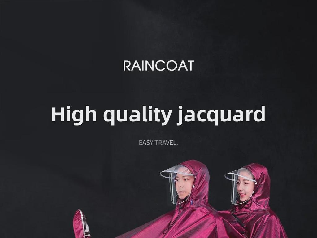Double Electric Car/Motorcycle Raincoat - Thickened, Enlarged Jacquard for Two Adults