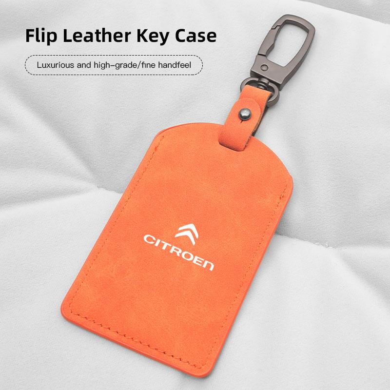Suede Car Key Card Cover Keychain Car Key Accessories For Citroen Picasso Jumper Cactus Saxo C6 2CV VTS DS3 DS4 DS5 Xsara Grand