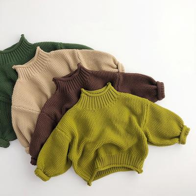 Fall Winter Korea Children's Sweater Boys Girls Infant Pineapple Knitted Sweater High Neck Sweater