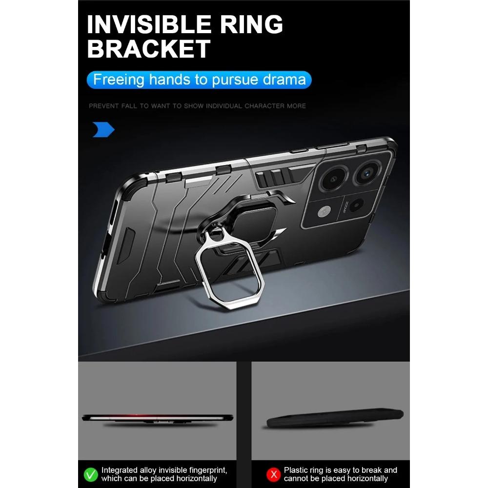 Magnetic Case for Xiaomi Redmi Note 13 Pro Plus 5G 12 Pro+ 12S Cover with Ring Stand Bracket Shell Business Full Protection Cover