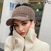 1PC Baseball Cap Elegant Knitted Headband Warmth Fit Gift Adjustable Casual Thick Versatile Sports Cap Playful Multi-Color