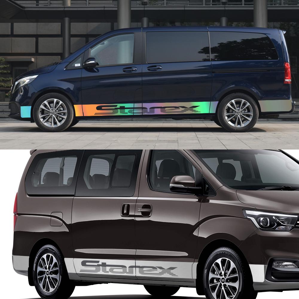 Van Door Side Stickers For Hyundai Grand Starex H1 Royale H200 H300 A1 2007-2022 Camper Car Stripes Decor Decal Auto