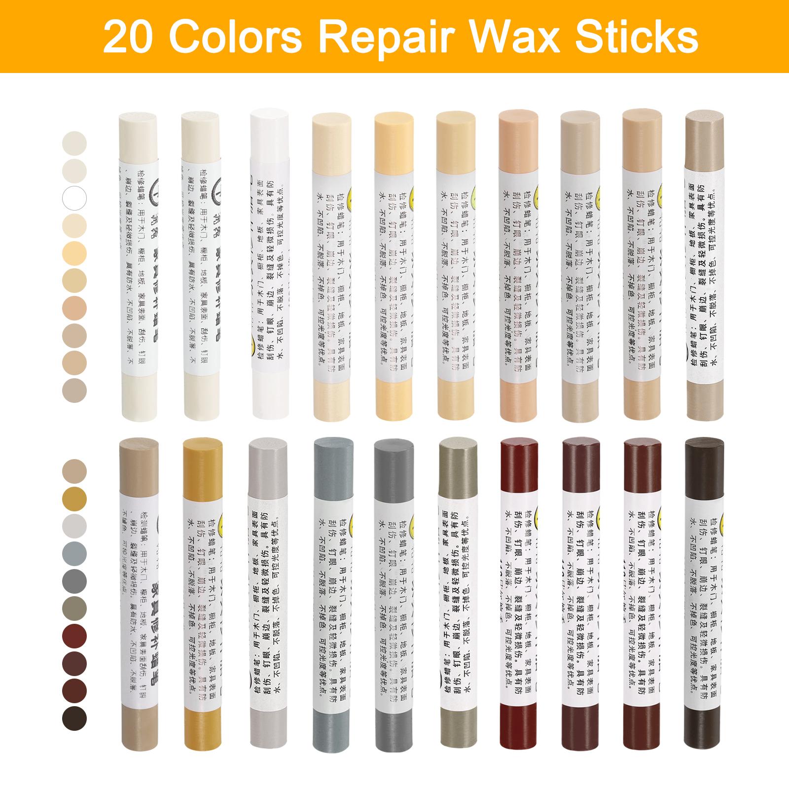 20 stuks Houtvuller Stick Meubelreparatie Wax Kleurpotloden Kit Touch-up Meubelmarkers voor het Bedekken van Krassen Gaten Houten Vloer