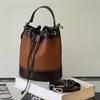 Frühling 2025 Damen Colorblock Kordelzug Beuteltasche - Trendige Patchwork Handtasche, Schultertasche