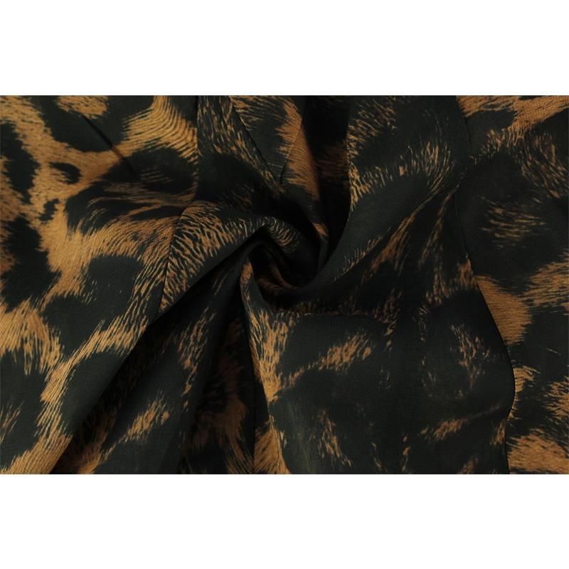 Damenmode Sexy Neckholder Leopardenmuster Taille Abnehmen Kleid