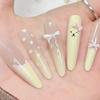 Miffy Rabbit Cute Bow Stylish French Whitening False Nails for Girls
