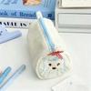 Portable Puppy Embroidery Pen Bag Large Capacity Multi-functional Stationery Pouch Pencil Case School Supplies