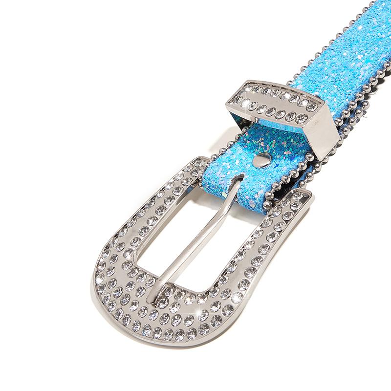 Shinning For  Belts Women Pu Leather Strap For  Belts Western Cowboy Y2K Girls  Belt For Jeans Men