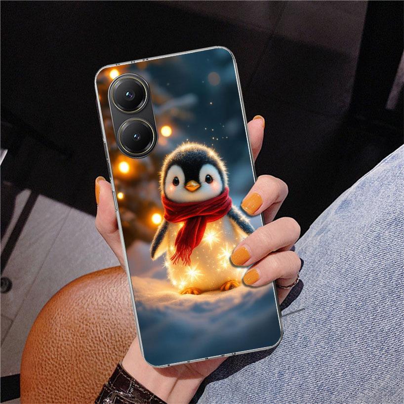 Weihnachten Pinguin Handyhülle für Xiaomi Poco X5 X6 X7 Pro X4 Gt F7 Ultra M8 M7 Redmi 15C 15 13C 13 12C 12 Einzigartige Hülle Coque Poc