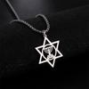 Jewish Menorah Star of David Pendant Necklace for Men Stainless Steel Judaica Faith Hanukkah Lamp Amulet Jewelry Gifts