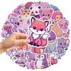 50PCS Glittery Cute Animal Stickers Cartoon Rainbow Starry Sky Animal Sticker Kawaii Waterproof Vinyl Decals Laptop Water Bottle