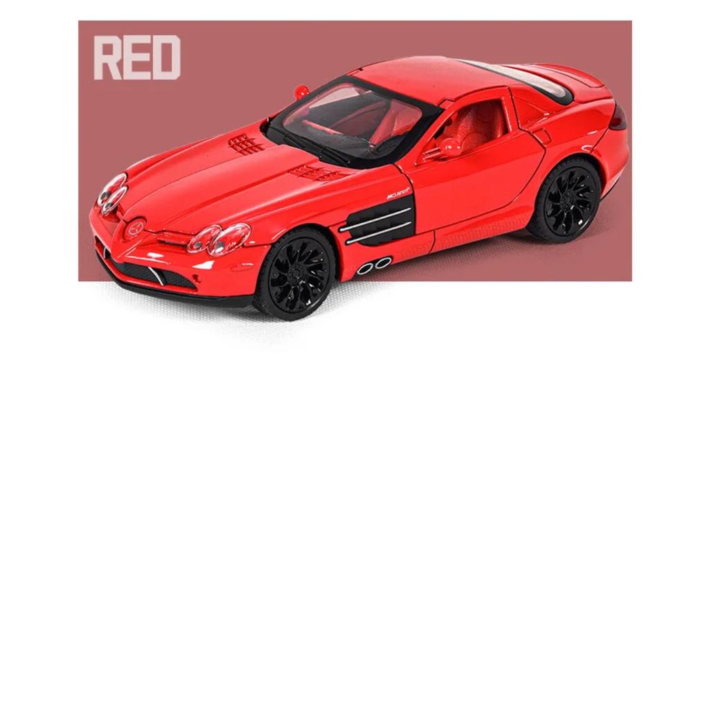 1/24 BENZ SLR 722S Alloy Sports Car Model Diecast Metal Track Racing Car Vehicles Model High Simulation Sound and Light Kids Toy Gift