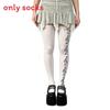 Y2k Girl Music Note Leggings With Stretchy Nylon Fabric For Street Style And Teen Fashion