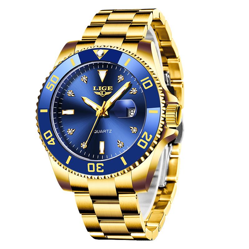 LIGE Neu Top Marke Luxus Männer Uhr Mode Lässig Wasserdicht Datum Uhr Quarz Uhren