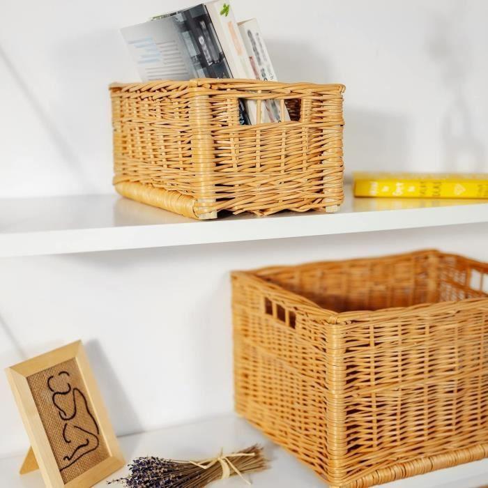 Panier De Rangement En Osier - CREATIVE HOME - 30 X 20 X 16 Cm - Marron - Tissé À La Main