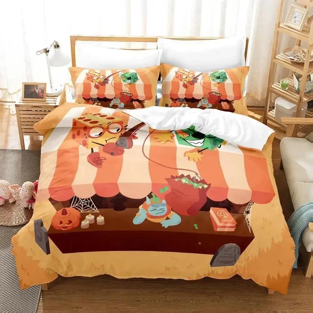 

New Anime Game Dicey Dungeons Bedding Set Printed Bed Set With Pillowcase Bed Duvet Cover Single Double Queen Super King Size EU Single(135*200cm)3pcs