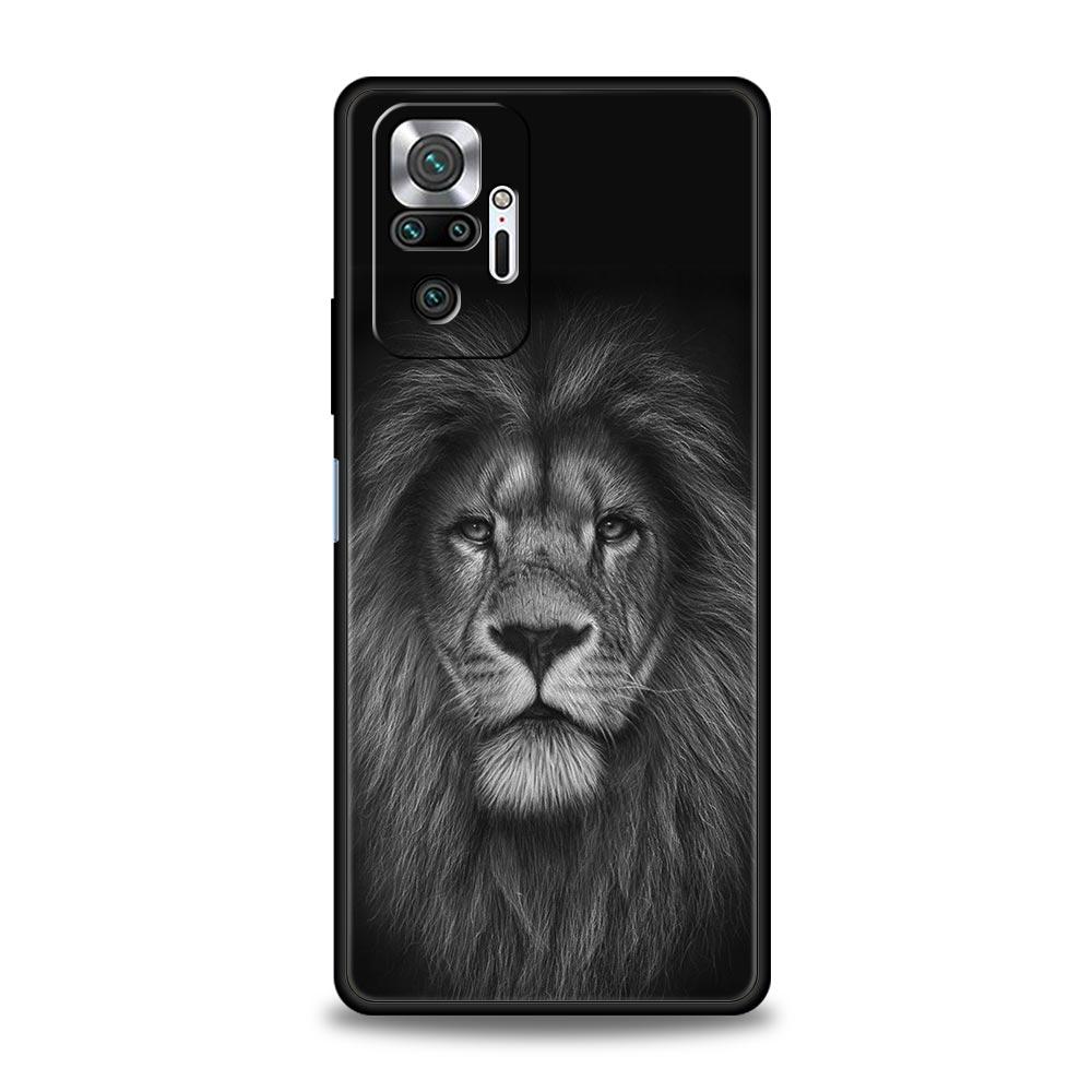 

Чехол для телефона Лев Дикие Животные для Xiaomi Redmi Note 14 13 5G 10 11 12 Pro Plus 4G 14C 13C 12C 10C Черный Redmi Note 11Pro