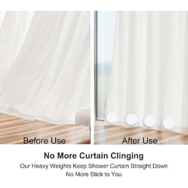 8 Pack Magnetic Shower Curtain Weights, Waterproof Rubber Coated Magnetic for Shower Curtain Bottom, Heavy Duty Weights Stop Liner from Blowing,