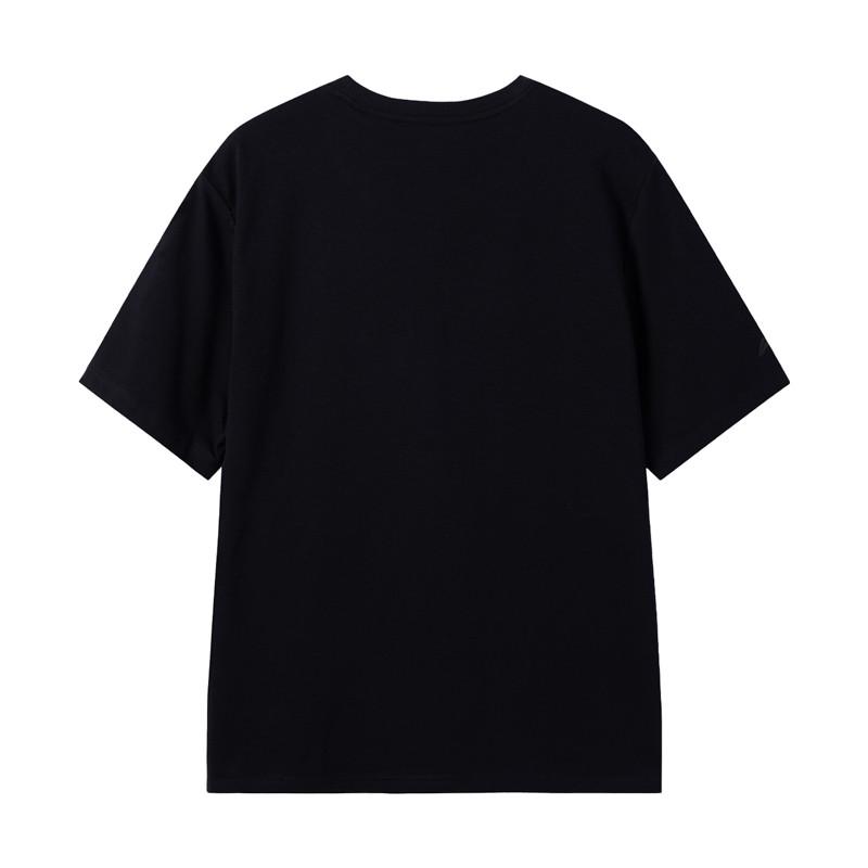 Li-Ning Versatile Loose Fit Round Neck Fashion Logo T-Shirt Quick Dry Shorts Casual Sports Set Unisex sets Black W843-1+W515-1