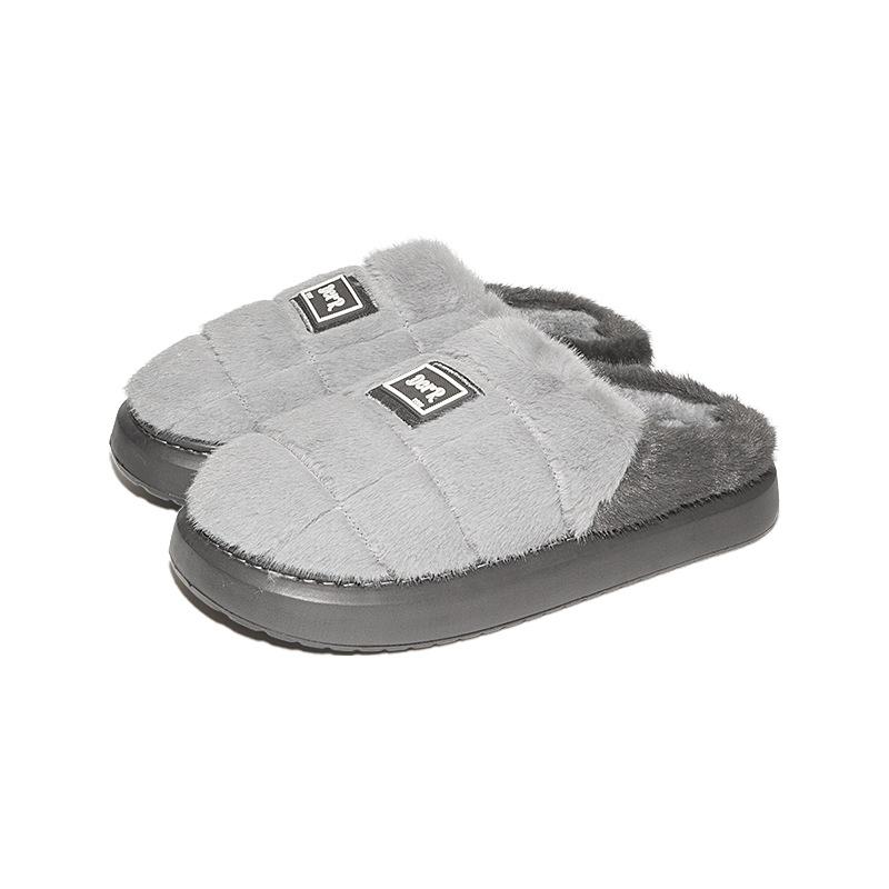 Fashion Men's Slippers Furry Plaid cozy EVA Memory Foam Lightweight Casual Shoes Winter Warm Plush Non-slip Slippers zapatos de mujer