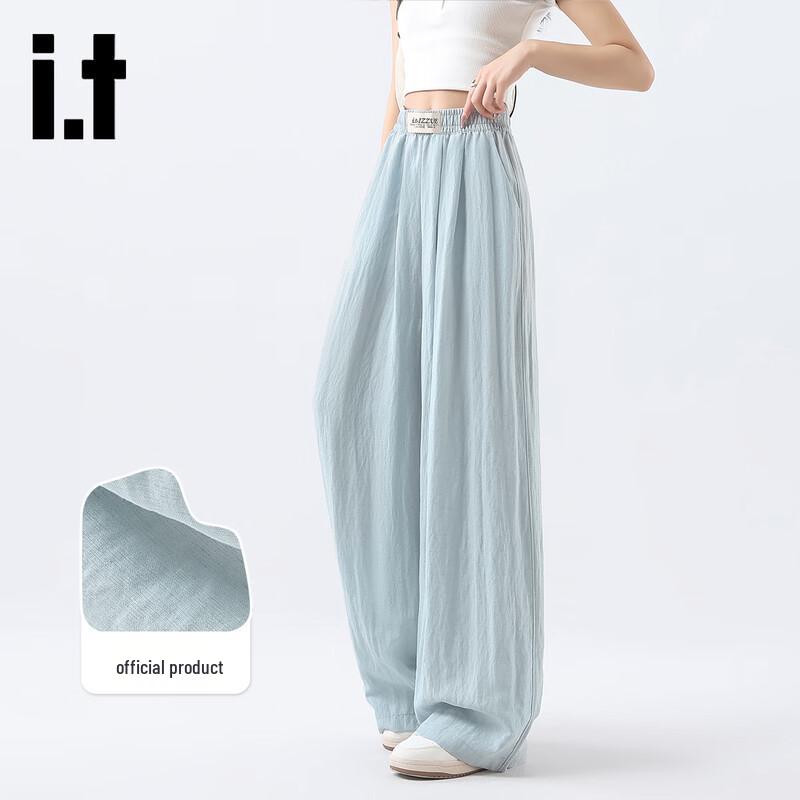 I.T by Izzue Women's Linen Blend High-Waist Wide-Leg Pants