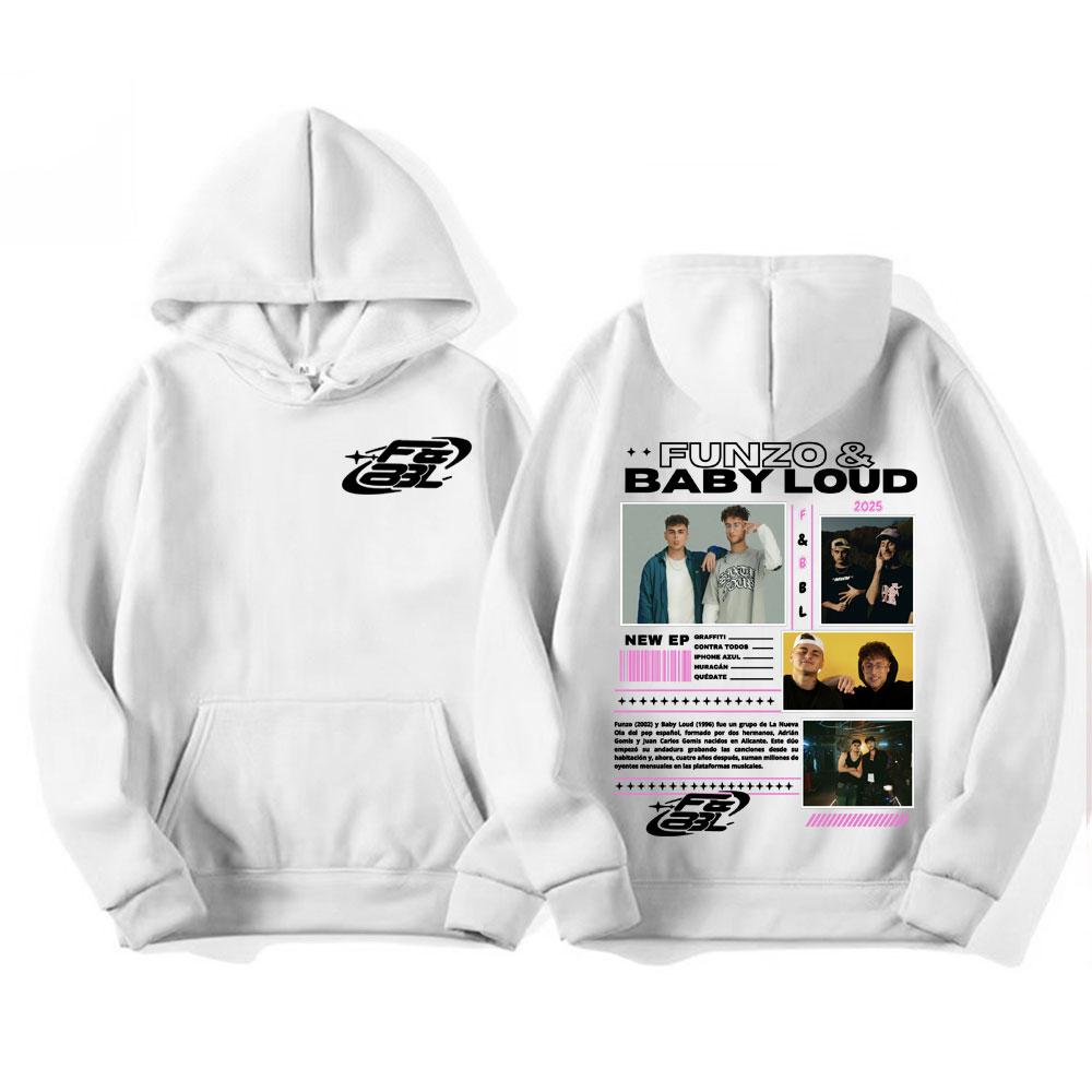 Rapper Funzo & Baby Loud 2025 Tour Mikiny Unisex Módní Ležérní Mikina s Dlouhým Rukávem Pánská Punk Hip Hop Street Mikina