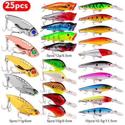 25pc Sub Bait Set About 390g Artificial Bait Bionic Bait Fish Bait Free Mixing Set