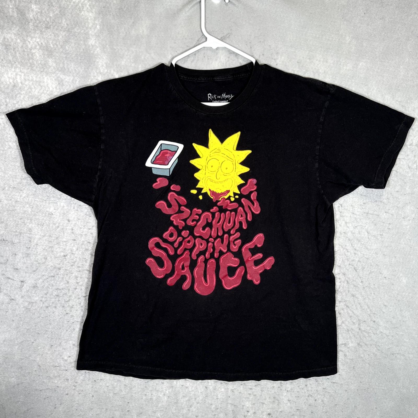 A1 Rick And Morty Szechuan Dipping Sauce Shirt Adult XL Black Adult Swim TV Mens S