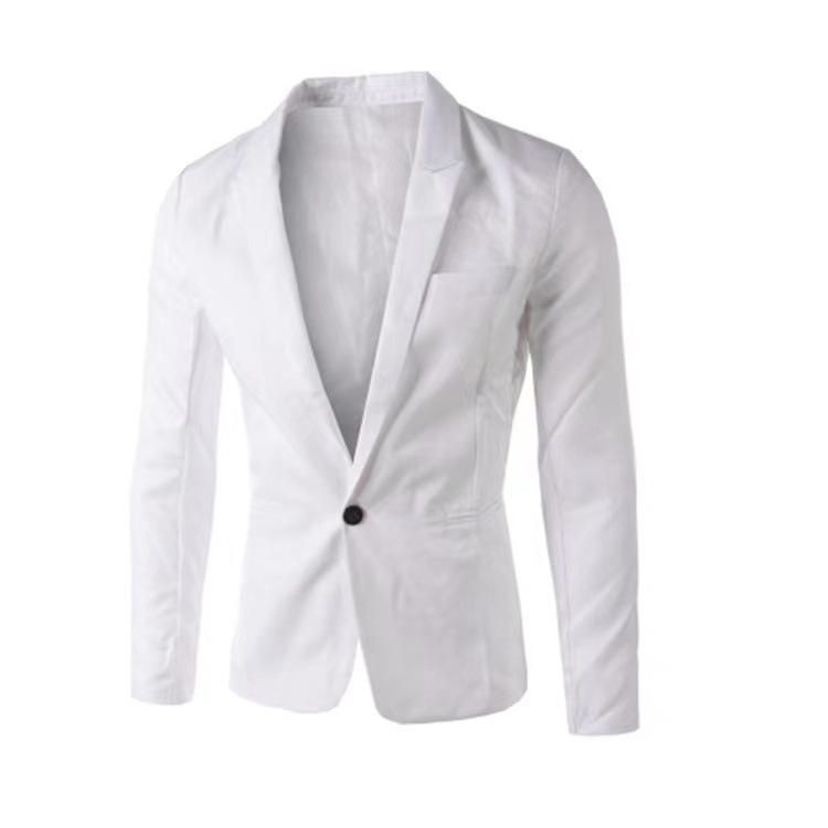 Móda Pánský Ležérní Jednořadý Malý Oblek Korejská Edice Mládež Slim-fit Jednobarevný Nežehlivý Sako