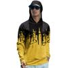 Men's Lapel Printed Single Breasted Pocket Long Sleeve Casual Sports T-Shirt