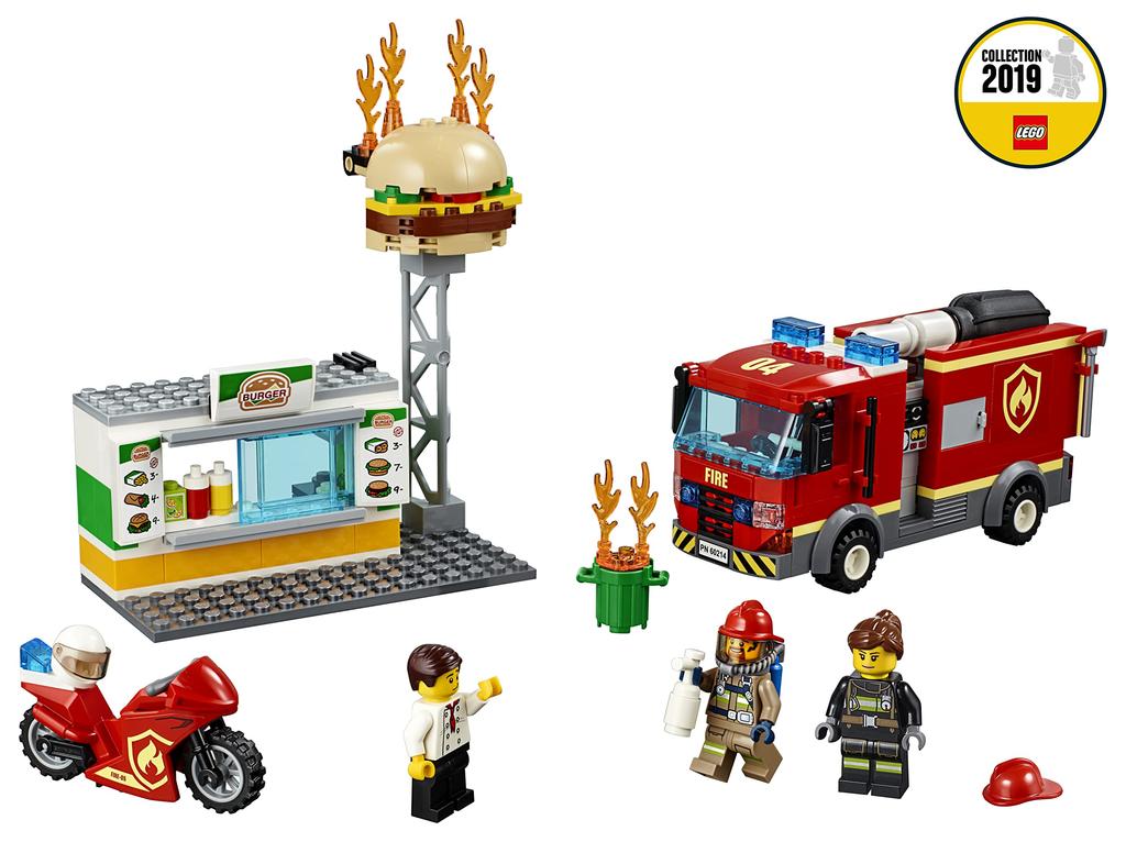 LEGO City Hamburger Shop Fire 60214 Block Toy Boy Car