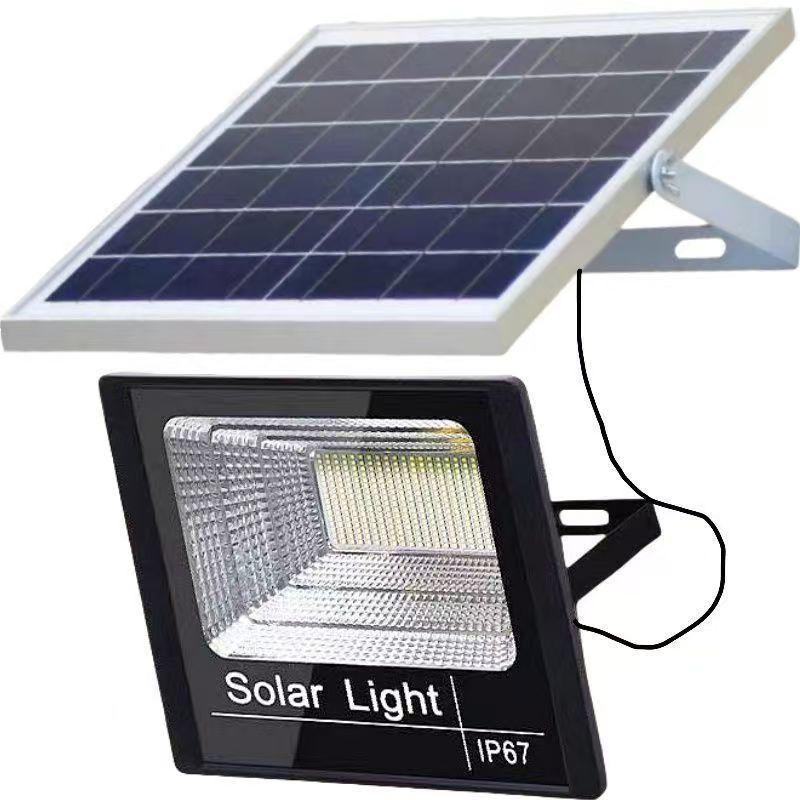 Solar Flood Light 25W IP67 Waterproof Shockproof Remote Control Energy Saving Outdoor Lighting for Farm Road