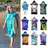 Bedrucktes Strandhandtuch mit Kapuze für Erwachsene Kinder Schnelltrocknender Schwimmbad-Poncho Handtuch mit Umhang Bademantel Handtücher