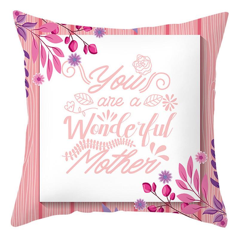 Mother's Day Pillow Cover Home Office Peach Skin Cushion Cover Sofa Car Cushion Cover Backrest