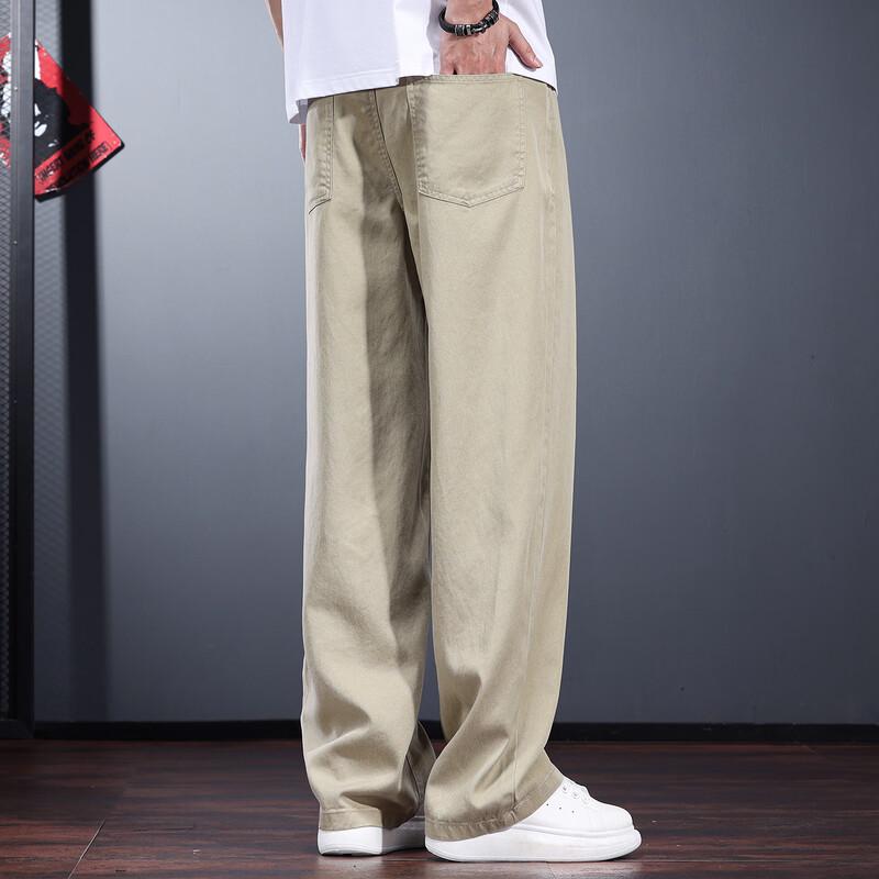 Men's Lyocell Blend Loose Straight-Leg Casual Pants