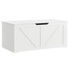 127L Home Storage Box, with Safety Hinges - White Wood-Effect
