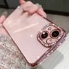 Luxury Plating Glitter Diamond Transparent Case For iPhone 16 15 16E 12 14 13 Pro Max Plus Female Soft Silicone Shockproof Cover