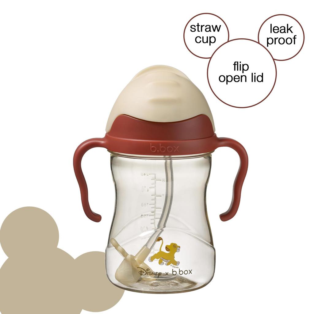 Straw Drink from Any Baby Gift Sippy 1 B.box Leak-Proof Mug, Angle, [Authentic B.box Product] [Disney Cup] (Lion King, Cup)