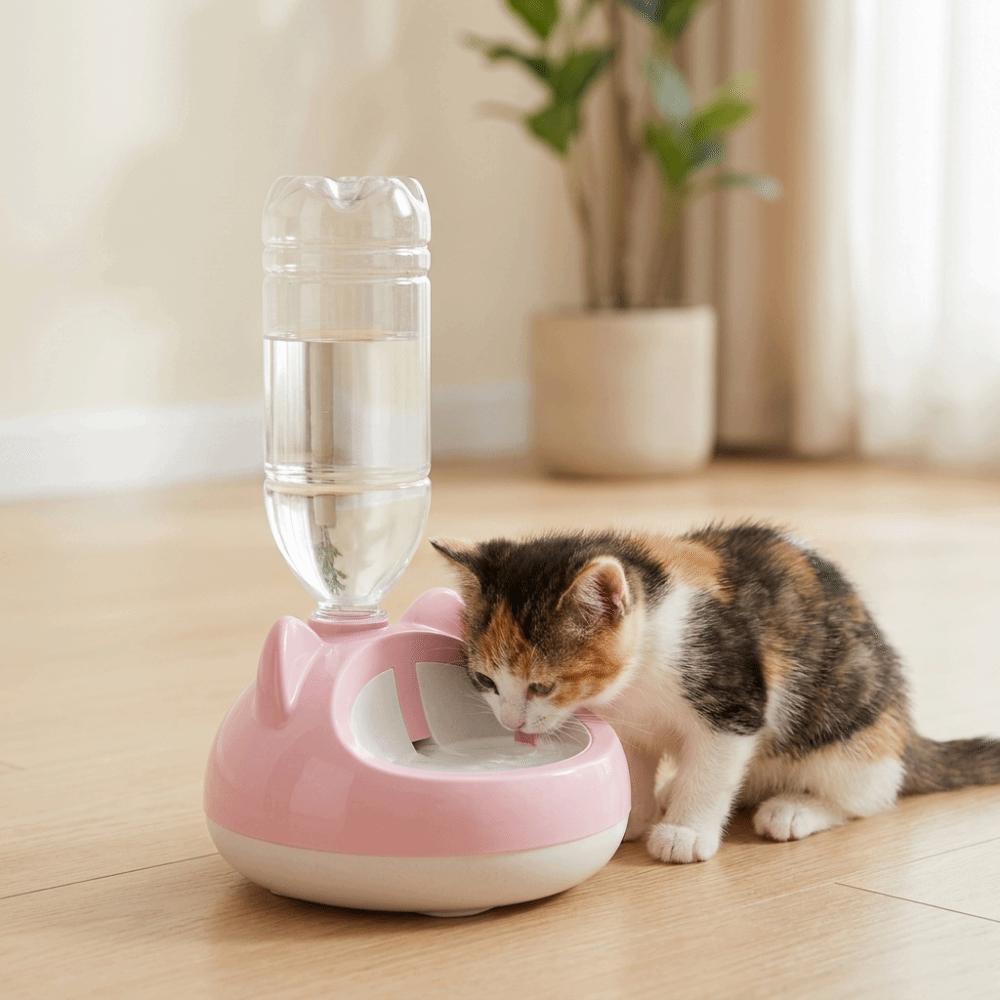 Splash-proof Automatic Water Fountain Non-Slip Pet Drinking Station Cat Water Bowl Holder Travel