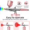 Portable Airbrush Kit High-Pressure Non-Clogging Air Brush Set Cordless Rechargeable Manicure Airbrush Tool for Painting Nail Art Makeup