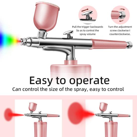 Portable Airbrush Kit High-Pressure Non-Clogging Air Brush Set Cordless Rechargeable Manicure Airbrush Tool for Painting Nail Art Makeup