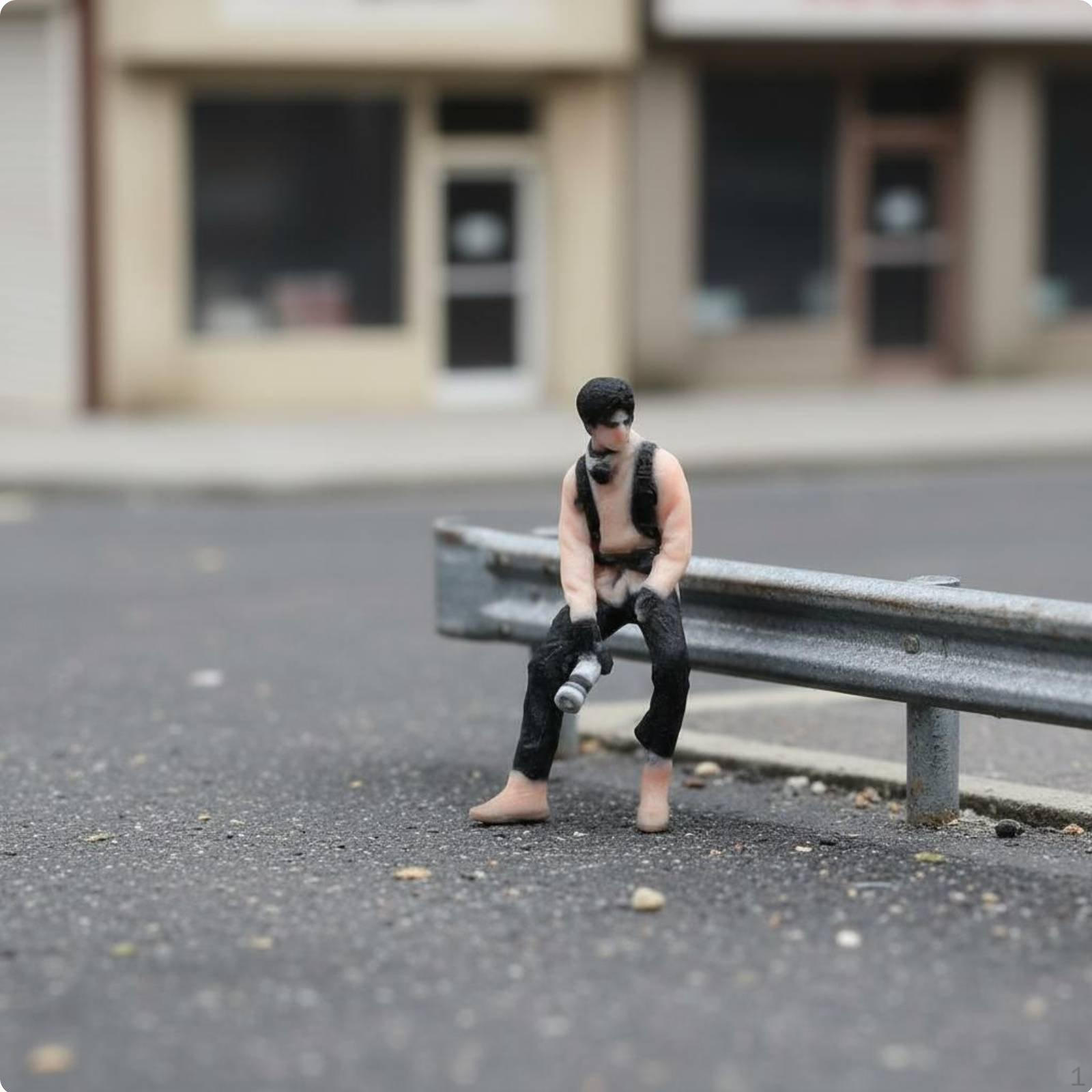 1/64 Scale Photographer Figure 3D Printed Male Miniature Realistic Pose Man
